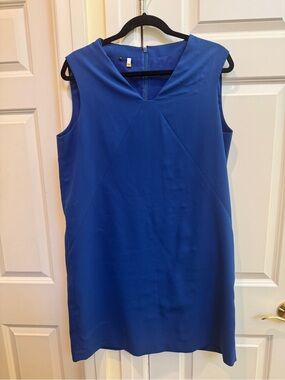 4.Collective Blue Silk V-Neck Mini Dress